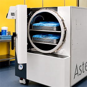 An autoclave with a dry load