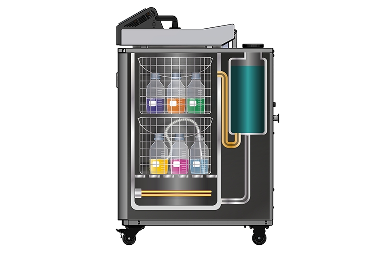 Diagram of pressure drop and unloading in the Ecofill autoclave