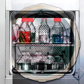 A circular and a square autoclave chamber overlaid