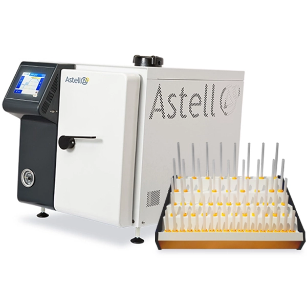 Autoclave de paillasse AMB Ecofill avec séchoir à verrerie Nelldorn, pour un traitement plus rapide de la verrerie